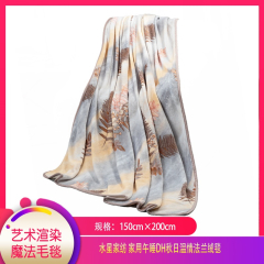 【包邮】中国/水星家纺 家用午睡DH秋日温情法兰绒毯