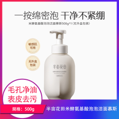 【包邮】半亩花田米酵氨基酸泡泡洁面慕斯500g